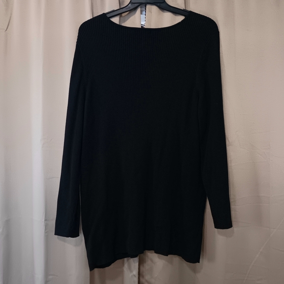 Woman Within Black Ribbed Long Sleeve Sweater Size 2X Excellent Used Condition - Picture 7 of 13